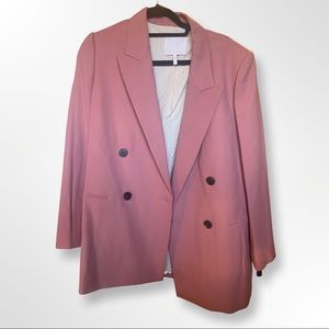 Rebecca Taylor Double-Breasted Gabardine Jacket (Rose/Size US 8)